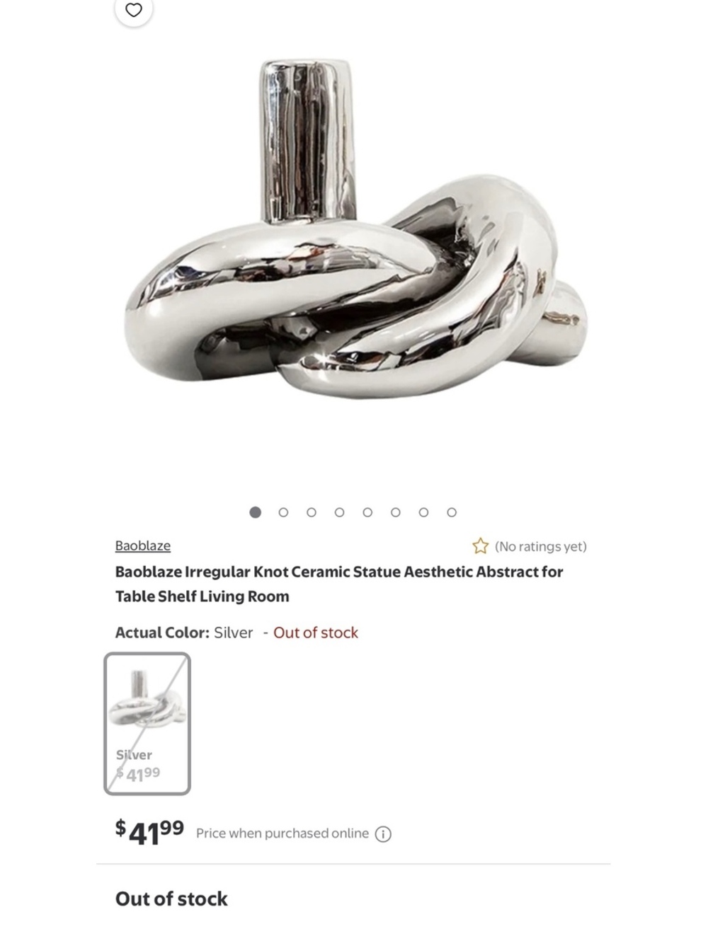 Baoblaze Irregular Knot Ceramic Statue Aesthetic Abstract for Table Shelf